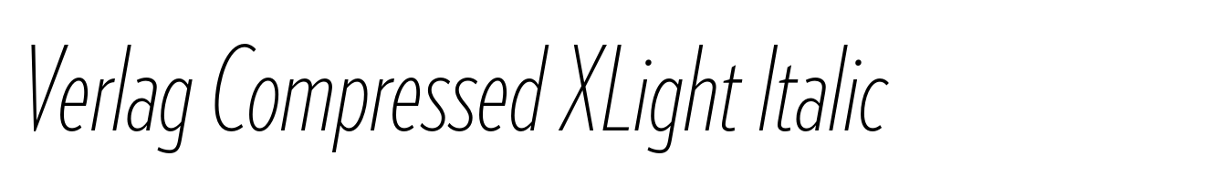 Verlag Compressed XLight Italic